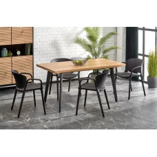 FOLDING TABLE DICKSON 2  150-210/90 CM, TABLETOP - NATURAL WOOD, LEGS - BLACK